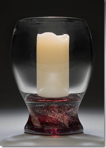 Red Cremation Ash Small Candle Holder